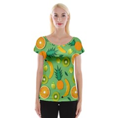 Fruit Tropical Pattern Design Art Cap Sleeve Top by danenraven