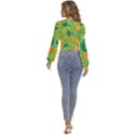 Fruit Tropical Pattern Design Art Long Sleeve Deep-V Velour Top View4