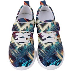 Ai Generated Motherboard City Technology Tech Cpu Women s Velcro Strap Shoes by Jancukart