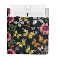 Flowers Butterfly Blooms Flowering Spring Duvet Cover Double Side (full/ Double Size) by Jancukart