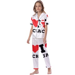 I Love Jack Kids  Satin Short Sleeve Pajamas Set by ilovewhateva