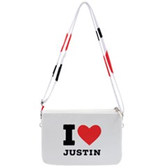 I Love Justin Double Gusset Crossbody Bag by ilovewhateva