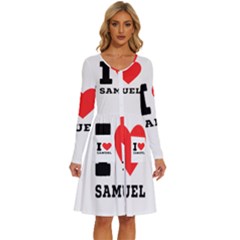 I Love Samuel Long Sleeve Dress With Pocket by ilovewhateva