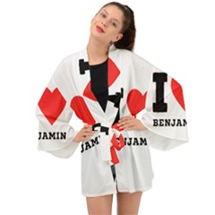 I Love Benjamin Long Sleeve Kimono by ilovewhateva