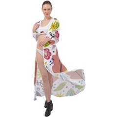 Flowers-101 Maxi Chiffon Beach Wrap by nateshop