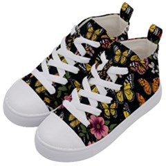 Flowers-109 Kids  Mid-top Canvas Sneakers by nateshop