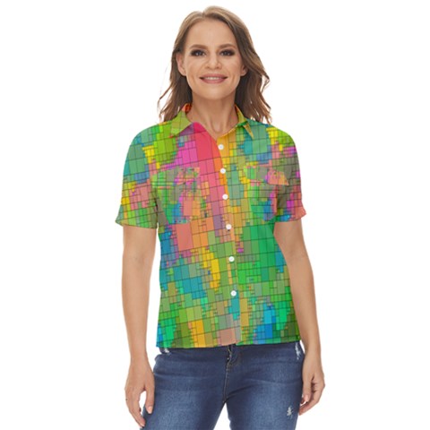 Pixel-79 Women s Short Sleeve Double Pocket Shirt by nateshop