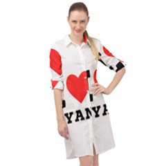 I Love Ryan Long Sleeve Mini Shirt Dress by ilovewhateva