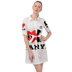 I Love Ryan Belted Shirt Dress by ilovewhateva