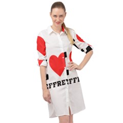 I Love Jeffrey Long Sleeve Mini Shirt Dress by ilovewhateva