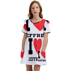 I Love Jeffrey Kids  Frilly Sleeves Pocket Dress by ilovewhateva