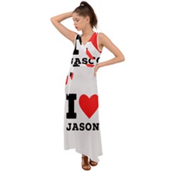 I Love Jason V-neck Chiffon Maxi Dress by ilovewhateva