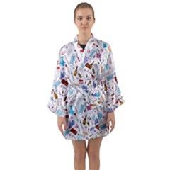 Medical Long Sleeve Satin Kimono by SychEva