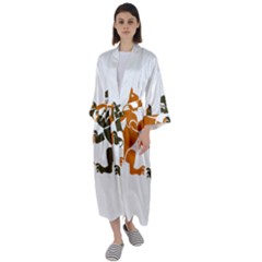 Lions Animals Wild Cats Maxi Satin Kimono by Semog4