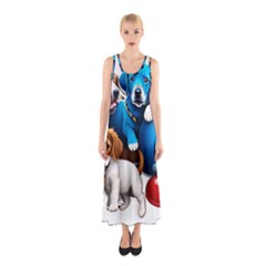 Cute Dog Dogs Animal Pet Sleeveless Maxi Dress by Semog4