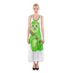 Sloth Branch Cartoon Fantasy Sleeveless Maxi Dress by Semog4