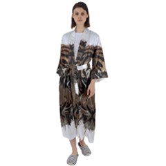 Tiger Comic Cartoon Animal Maxi Satin Kimono by Semog4