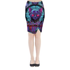 Gamer Life Midi Wrap Pencil Skirt by minxprints