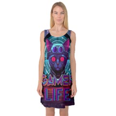 Gamer Life Sleeveless Satin Nightdress by minxprints