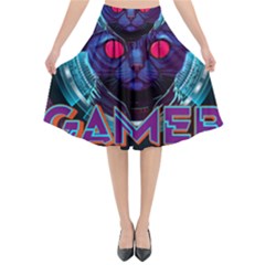 Gamer Life Flared Midi Skirt by minxprints