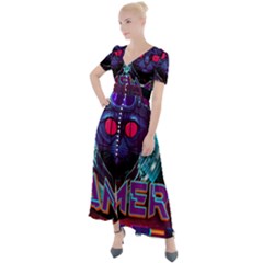 Gamer Life Button Up Short Sleeve Maxi Dress by minxprints