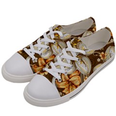 Flowers Pattern Floral Patterns Decorative Art Men s Low Top Canvas Sneakers by Semog4