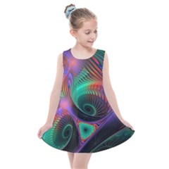 Circle Art 3d Artwork Graphics Vortex Colorful Digital Art Kids  Summer Dress by Semog4