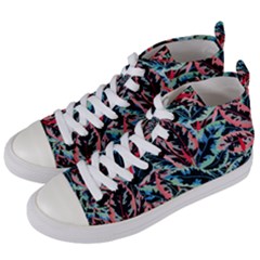 Leaves Leaf Pattern Patterns Colorfur Women s Mid-top Canvas Sneakers by Semog4