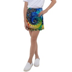 Colorful Digital Art Fractal Design Kids  Tennis Skirt by Semog4