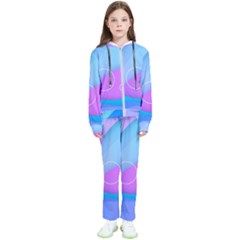 Colorful Blue Purple Wave Kids  Tracksuit by Semog4