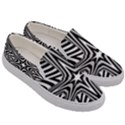 Fractal Star Mandala Black And White Men s Canvas Slip Ons View3