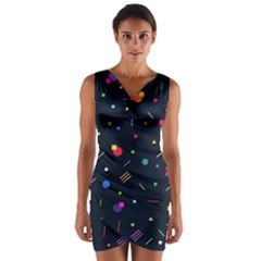 Abstract Minimalism Digital Art Abstract Wrap Front Bodycon Dress by Semog4