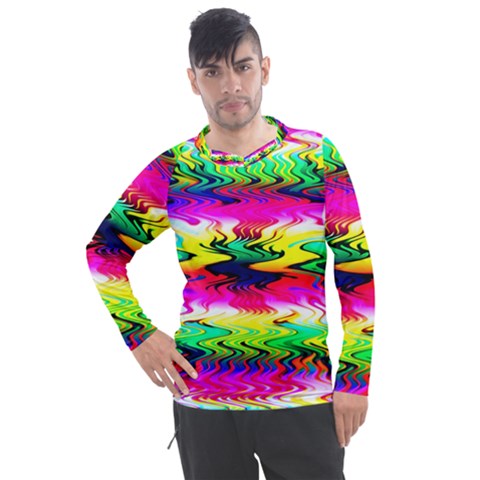 Waves Of Color Men s Pique Long Sleeve Tee by Semog4