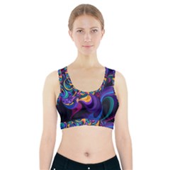 Colorful Waves Abstract Waves Curves Art Abstract Material Material Design Sports Bra With Pocket by Semog4