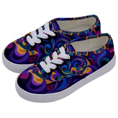 Colorful Waves Abstract Waves Curves Art Abstract Material Material Design Kids  Classic Low Top Sneakers by Semog4