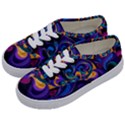 Colorful Waves Abstract Waves Curves Art Abstract Material Material Design Kids  Classic Low Top Sneakers View2