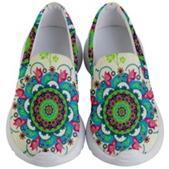 Mandala Flowers Abstract Butterflies Floral Pattern Summer Kids Lightweight Slip Ons by Semog4