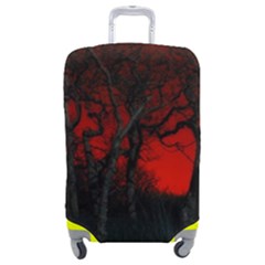 Dark Forest Jungle Plant Black Red Tree Luggage Cover (medium) by Semog4