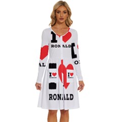 I Love Ronald Long Sleeve Dress With Pocket by ilovewhateva