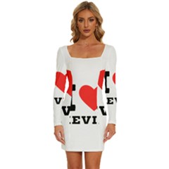 I Love Kevin Long Sleeve Square Neck Bodycon Velvet Dress by ilovewhateva