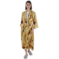 Pasta-79 Maxi Satin Kimono by nateshop