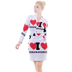 I Love Andrew Button Long Sleeve Dress by ilovewhateva