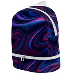 Purple Blue Swirl Abstract Zip Bottom Backpack by Jancukart