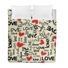 Love Abstract Background Textures Creative Grunge Duvet Cover Double Side (full/ Double Size) by Jancukart