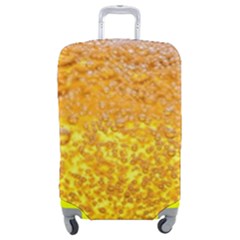 Texture Pattern Macro Glass Of Beer Foam White Yellow Bubble Luggage Cover (medium) by Semog4