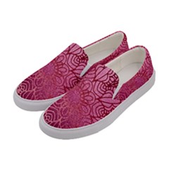 Pink Mandala Glitter Bohemian Girly Glitter Women s Canvas Slip Ons by Semog4