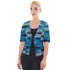 Waves Abstract Waves Abstract Cropped Button Cardigan by Semog4