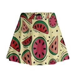 Watermelon Pattern Slices Fruit Mini Flare Skirt by Semog4