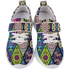 Ethnic Pattern Abstract Kids  Velcro Strap Shoes by Semog4