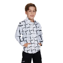 Precision Pursuit: Hunting Motif Black And White Pattern Kids  Windbreaker by dflcprintsclothing